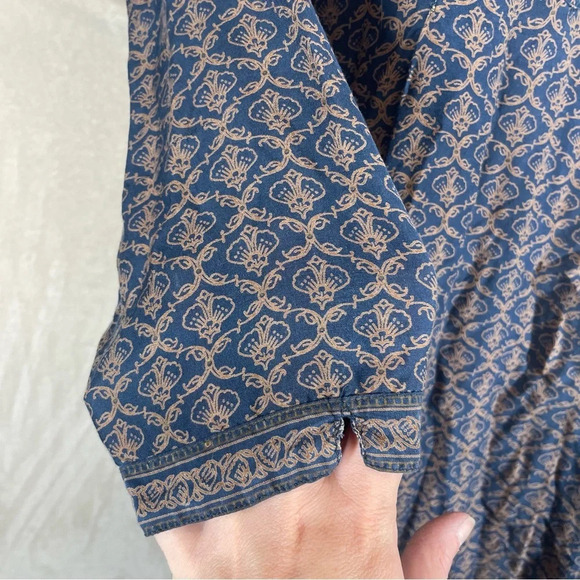 Fabindia rayon blend printed tunic blouse pullover women’s small - Picture 3 of 8